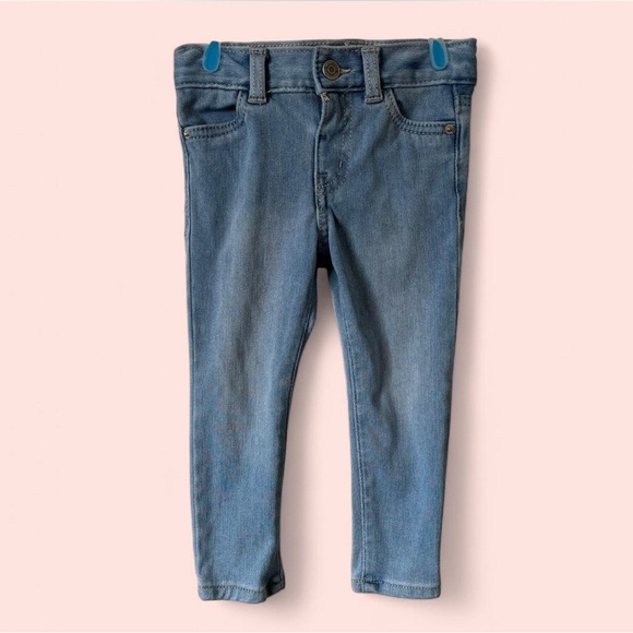 2T Toddler Girls Cat & Jack Light Blue Wash Skinny Denim Jeans - Picture 1 of 8